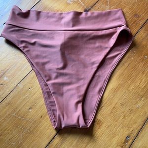 Aerie High Cut Cheeky Bikini Bottoms in Rust NWT